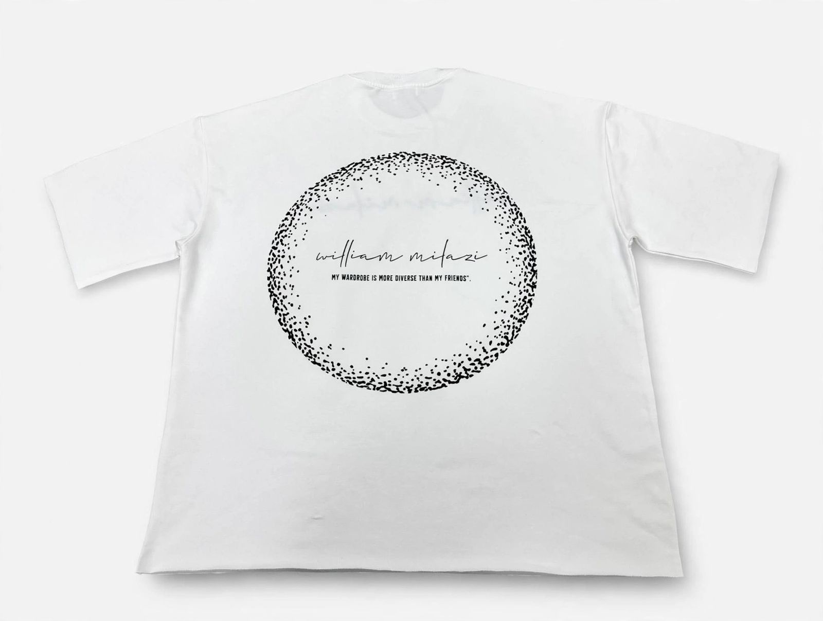 WILLIAM MILAZI Oversized Tee - White, Premium Fabric 400gsm - Image 2